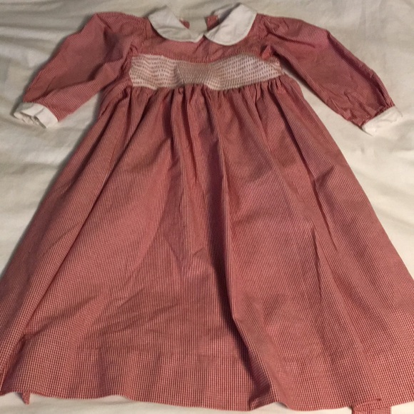 Strasburg Red and White Checked Dress Girls 6 - Picture 1 of 5